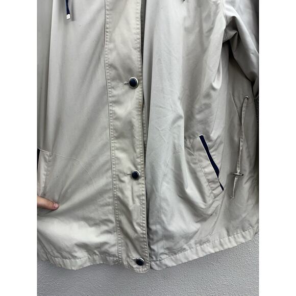 CS Signature Womens Jacket Size 1X Double Closure Cream Navy Blue Faux Mock Neck - Picture 3 of 15